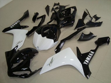 Black White Gold 2007-2008 Yamaha YZF R1 Motorcycle Fairings