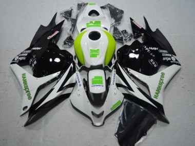 Black White Green Hannspree 2009-2012 Honda CBR600RR Motorcycle Fairing