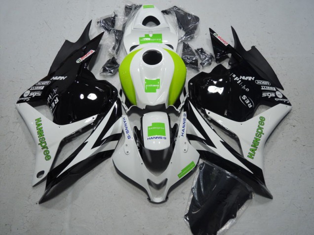 Black White Green Hannspree 2009-2012 Honda CBR600RR Motorcycle Fairing