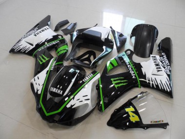Black White Green Monster 2000-2001 Yamaha YZF R1 Motorcycle Fairings