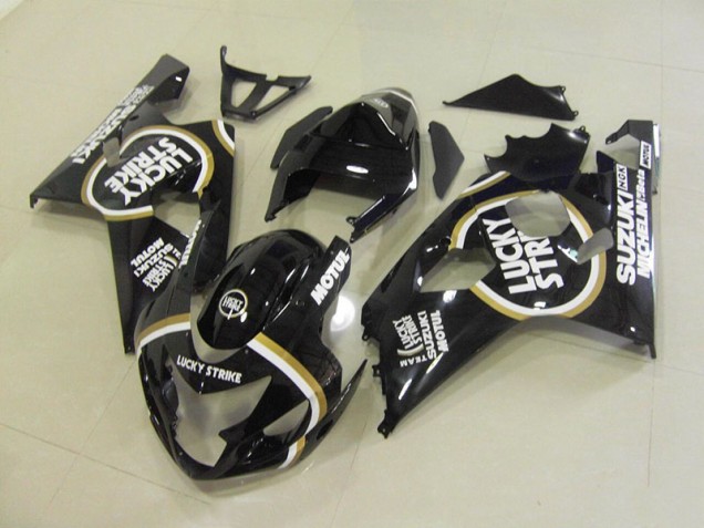 Black White Lucky Strike Motul 2004-2005 Suzuki GSXR 750 Motorcycle Fairings Black White Lucky Strike Motul 2004-2005 Suzuki GSXR 750 Motorcycle Fairings