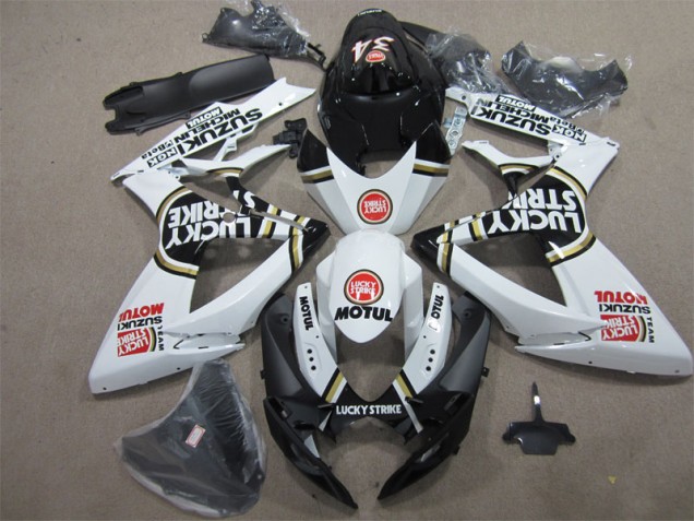 Black White Lucky Strike Motul 2006-2007 Suzuki GSXR 600 Motorcycle Fairings Black White Lucky Strike Motul 2006-2007 Suzuki GSXR 600 Motorcycle Fairings