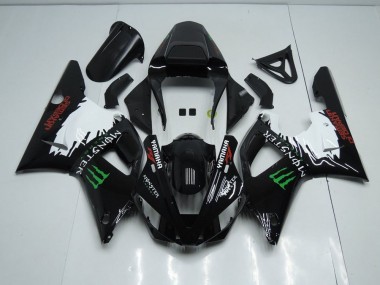 Black White Monster 2000-2001 Yamaha YZF R1 Motorcycle Fairings