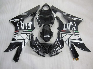 Black White Motul Fiat 2006-2007 Yamaha YZF R6 Motorcycle Fairings