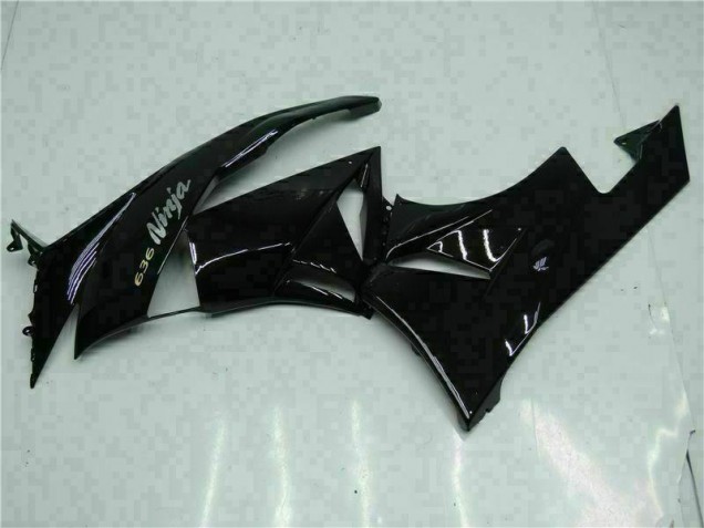 Black White Ninja 636 2009-2012 Kawasaki ZX6R Motorcycle Fairings Black White Ninja 636 2009-2012 Kawasaki ZX6R Motorcycle Fairings