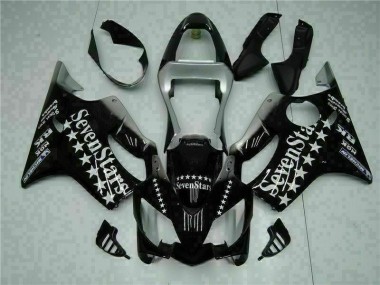 Black White SevenStarss 2001-2003 Honda CBR600 F4i Motorcycle Fairings
