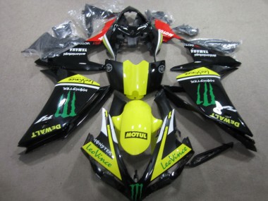 Black Yellow Motul Leovince 2007-2008 Yamaha YZF R1 Motorcycle Fairings