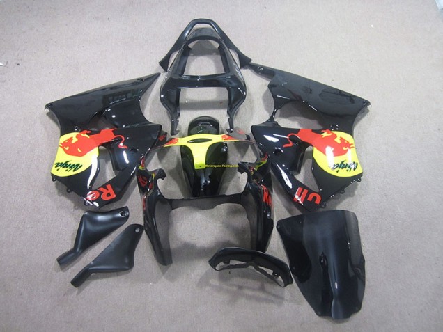 Black Yellow Red Bull Ninja 2000-2002 Kawasaki ZX6R Motorcycle Fairings Black Yellow Red Bull Ninja 2000-2002 Kawasaki ZX6R Motorcycle Fairings