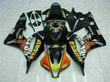 Black Yellow Repsol 46 2007-2008 Honda CBR600RR Motorcycle Fairings