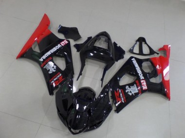 Black and Red 2003-2004 Suzuki GSXR 1000 Motorcycle Fairings
