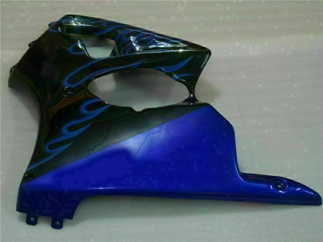 Black with Blue Flame 2000-2002 Kawasaki ZX6R Motorcycle Fairings Black with Blue Flame 2000-2002 Kawasaki ZX6R Motorcycle Fairings