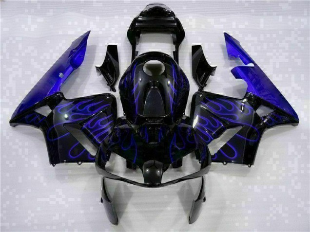 Black with Blue Flame 2003-2004 Honda CBR600RR Motorcycle Fairings Black with Blue Flame 2003-2004 Honda CBR600RR Motorcycle Fairings
