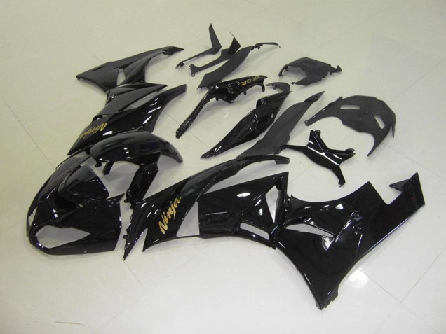 Black with Gold Sticker 2009-2012 Kawasaki ZX6R Motorcycle Fairings Black with Gold Sticker 2009-2012 Kawasaki ZX6R Motorcycle Fairings