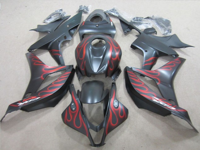 Black with Red Flame 2007-2008 Honda CBR600RR Motorcycle Fairings Black with Red Flame 2007-2008 Honda CBR600RR Motorcycle Fairings