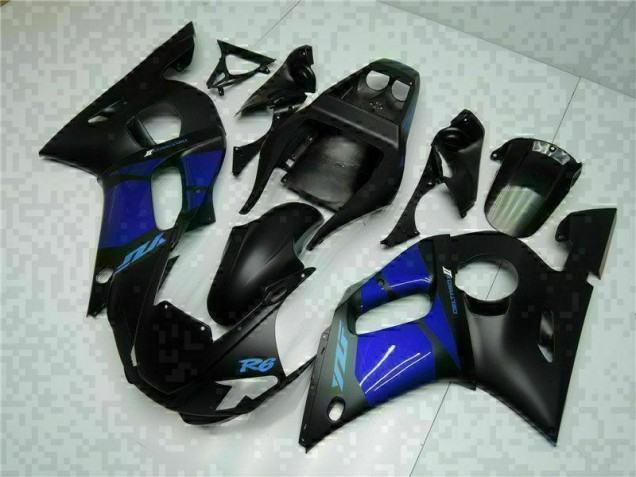Blue Black 1998-2002 Yamaha YZF R6 Motorcycle Fairing Blue Black 1998-2002 Yamaha YZF R6 Motorcycle Fairing