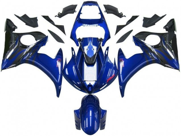 Blue Black 2003-2005 Yamaha YZF R6 Motorcycle Fairings Blue Black 2003-2005 Yamaha YZF R6 Motorcycle Fairings