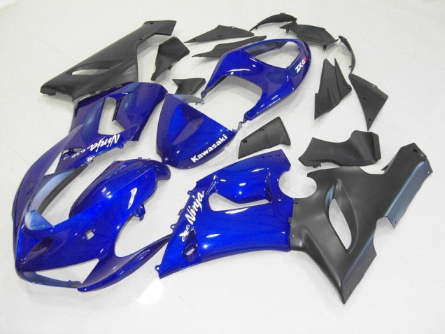 Blue Black 2005-2006 Kawasaki ZX6R Motorcycle Fairing Blue Black 2005-2006 Kawasaki ZX6R Motorcycle Fairing