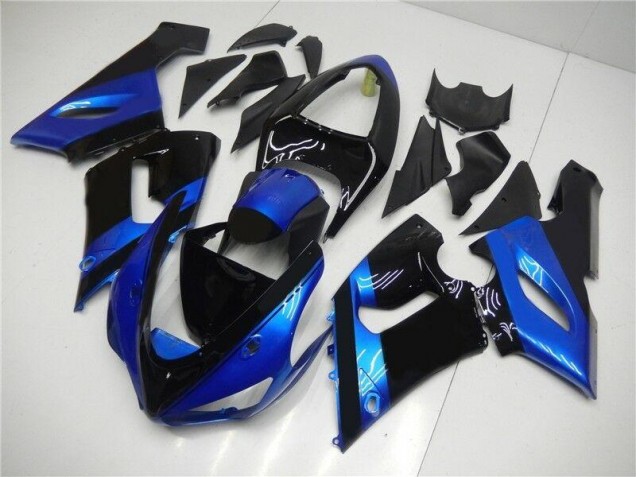 Blue Black 2005-2006 Kawasaki ZX6R Motorcycle Fairings Blue Black 2005-2006 Kawasaki ZX6R Motorcycle Fairings