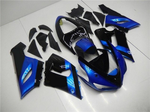 Blue Black 2005-2006 Kawasaki ZX6R Motorcycle Fairings Blue Black 2005-2006 Kawasaki ZX6R Motorcycle Fairings