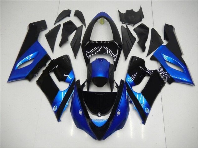Blue Black 2005-2006 Kawasaki ZX6R Motorcycle Fairings Blue Black 2005-2006 Kawasaki ZX6R Motorcycle Fairings