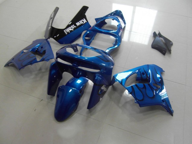 Blue Black Flame 1998-1999 Kawasaki ZX9R Motorcycle Fairings Blue Black Flame 1998-1999 Kawasaki ZX9R Motorcycle Fairings