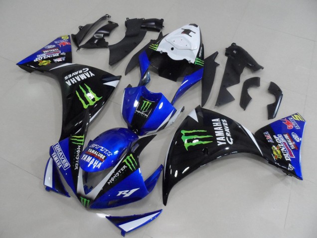 Blue Black Monster 2009-2011 Yamaha YZF R1 Motorcycle Fairings Blue Black Monster 2009-2011 Yamaha YZF R1 Motorcycle Fairings