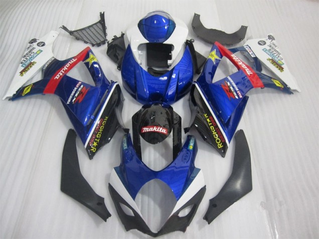 Blue Black Rockstar 2007-2008 Suzuki GSXR 1000 Motorcycle Fairings Blue Black Rockstar 2007-2008 Suzuki GSXR 1000 Motorcycle Fairings