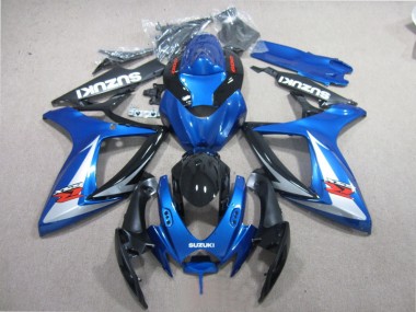 Blue Black White 2006-2007 Suzuki GSXR 600 Motorcycle Fairings