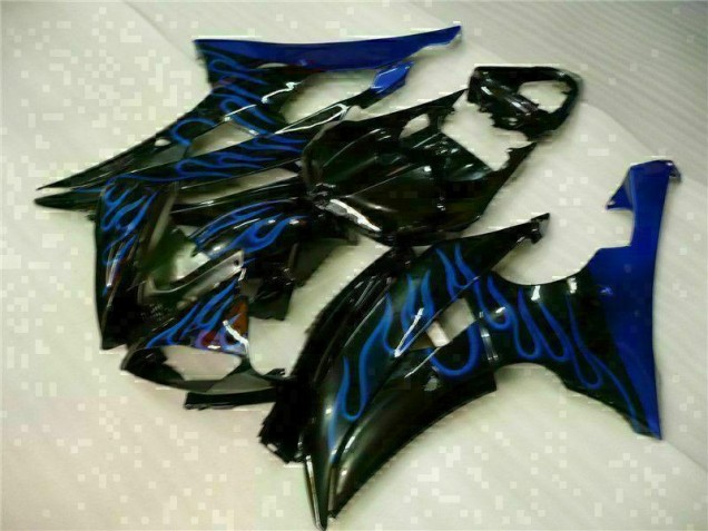 Blue Flame Black 2008-2016 Yamaha YZF R6 Motorcycle Fairings Blue Flame Black 2008-2016 Yamaha YZF R6 Motorcycle Fairings