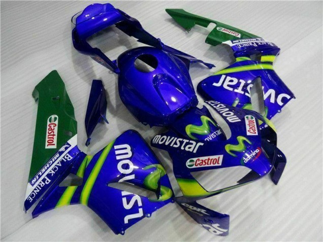 Blue Green Movistar Castrol 2003-2004 Honda CBR600RR Motorcycle Fairings Blue Green Movistar Castrol 2003-2004 Honda CBR600RR Motorcycle Fairings