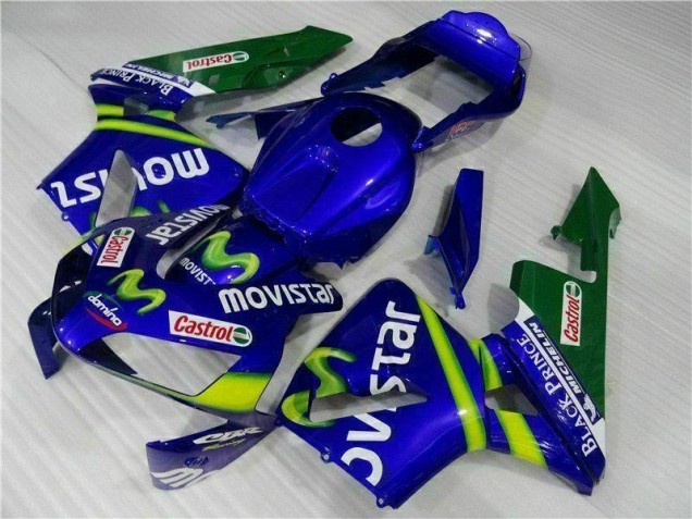 Blue Green Movistar Castrol 2003-2004 Honda CBR600RR Motorcycle Fairings Blue Green Movistar Castrol 2003-2004 Honda CBR600RR Motorcycle Fairings