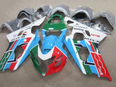 Blue Green Red Motul 2004-2005 Suzuki GSXR 600 Motorcycle Fairings