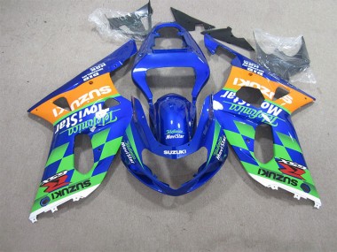 Blue Green Telefumia Movistar 2001-2003 Suzuki GSXR 600 Motorcycle Fairings