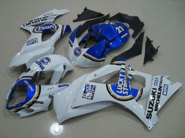 Blue Lucky Strike 2007-2008 Suzuki GSXR 1000 Motorcycle Fairings Blue Lucky Strike 2007-2008 Suzuki GSXR 1000 Motorcycle Fairings