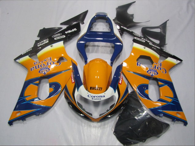 Blue Orange Corona Extra 2001-2003 Suzuki GSXR 600 Motorcycle Fairings Blue Orange Corona Extra 2001-2003 Suzuki GSXR 600 Motorcycle Fairings