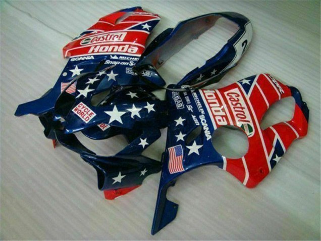 Blue Red Castrol Cycle World 2004-2007 Honda CBR600 F4i Motorcycle Fairings Blue Red Castrol Cycle World 2004-2007 Honda CBR600 F4i Motorcycle Fairings