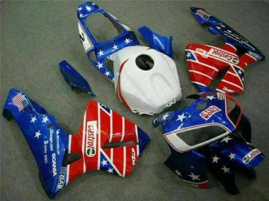 Blue Red Cycle World Castrol 2005-2006 Honda CBR600RR Motorcycle Fairings