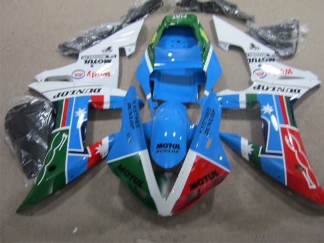 Blue Red Green Motul 2004-2005 Honda CBR1000RR Motorcycle Fairing Blue Red Green Motul 2004-2005 Honda CBR1000RR Motorcycle Fairing