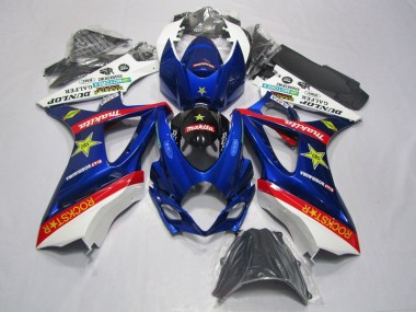 Blue Red Rockstar 2007-2008 Suzuki GSXR 1000 Motorcycle Fairings