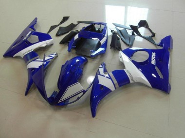 Blue White 2003-2005 Yamaha YZF R6 Motorcycle Fairing