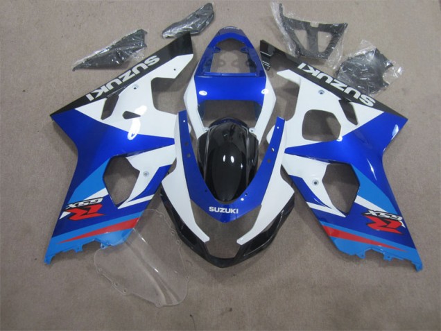 Blue White 2004-2005 Suzuki GSXR 600 Motorcycle Fairing Blue White 2004-2005 Suzuki GSXR 600 Motorcycle Fairing