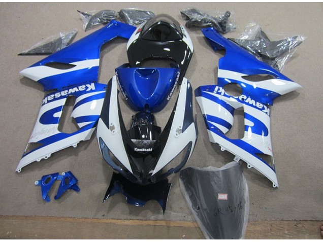 Blue White 2005-2006 Kawasaki ZX6R Motorcycle Fairing Blue White 2005-2006 Kawasaki ZX6R Motorcycle Fairing