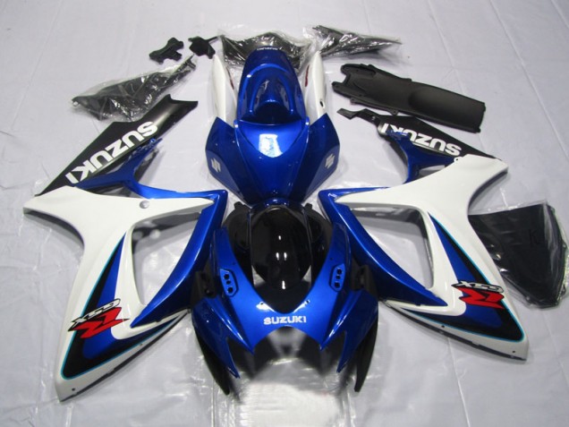 Blue White 2006-2007 Suzuki GSXR 600 Motorcycle Fairing Blue White 2006-2007 Suzuki GSXR 600 Motorcycle Fairing