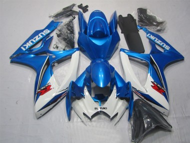 Blue White 2006-2007 Suzuki GSXR 600 Motorcycle Fairings