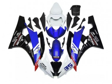 Blue White 2006-2007 Yamaha YZF R6 Full Motorcycle Fairing Kits