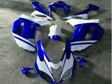 Blue White 2007-2008 Kawasaki ZX6R Motorcycle Fairings