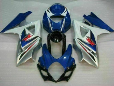 Blue White 2007-2008 Suzuki GSXR 1000 Full Motorcycle Fairing Kits