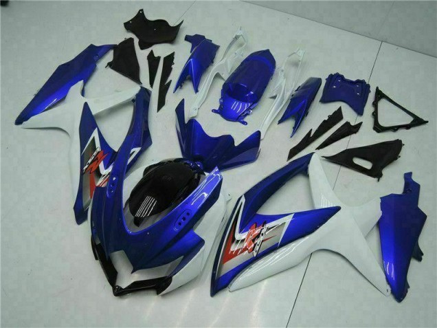 Blue White 2008-2010 Suzuki GSXR 600/750 Motorcycle Fairing Kits