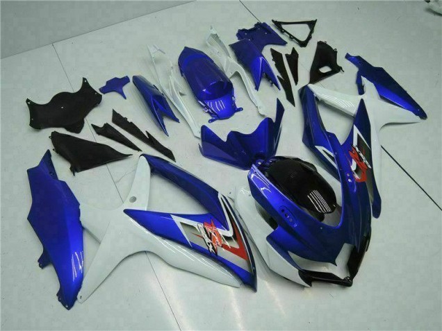 Blue White 2008-2010 Suzuki GSXR 600/750 Motorcycle Fairing Kits