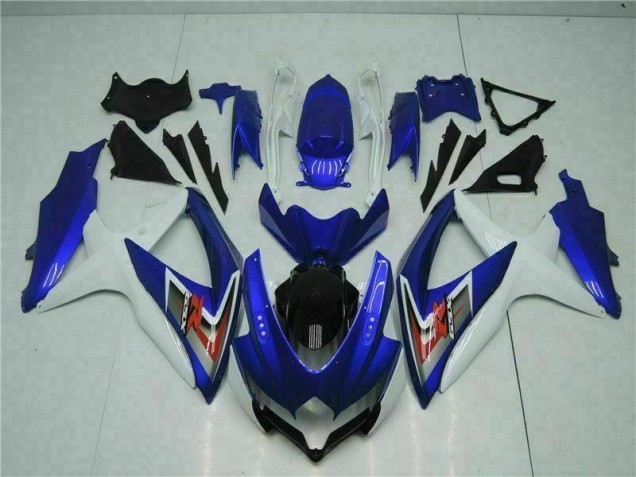 Blue White 2008-2010 Suzuki GSXR 600/750 Motorcycle Fairing Kits